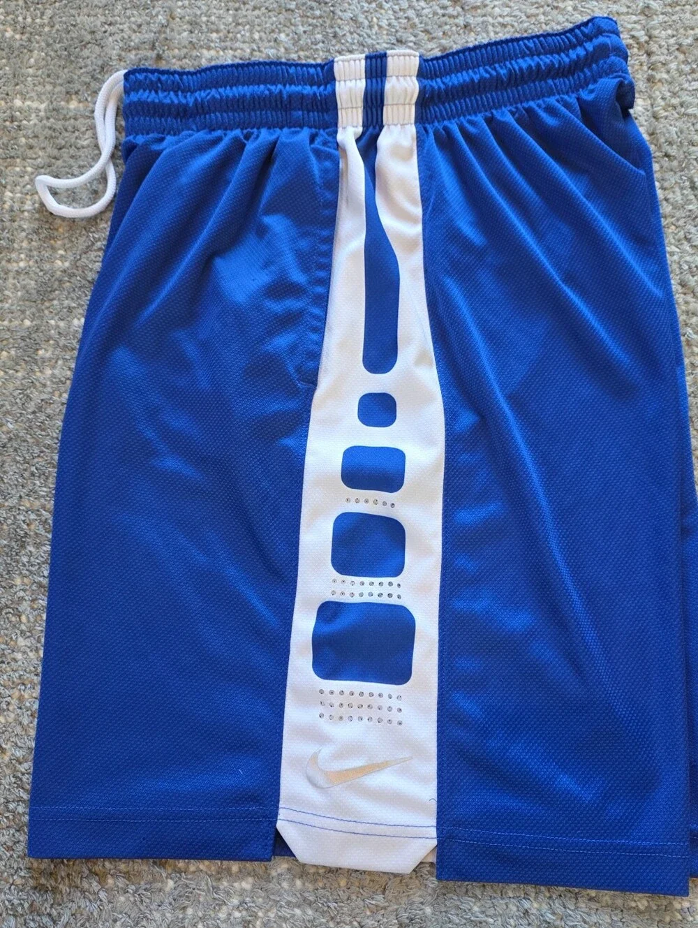 Nike Youth XL Elite Dri-Fit Basketball Shorts Blue White 9 Inch Inseam